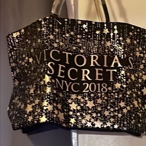 Victoria's Secret Black and Gold Star Tote